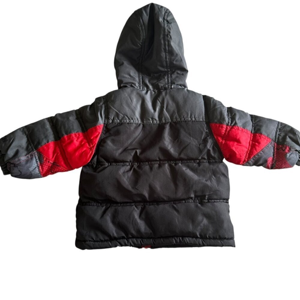 pacific trail jacket boys size 12M fleece lined hooded red black - Picture 3 of 11